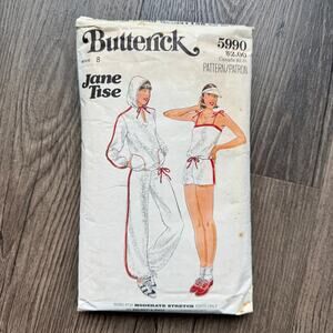 Vintage 1970s Butterick 5990 Sewing Pattern Women XS Top Pant Short Set COMPLETE